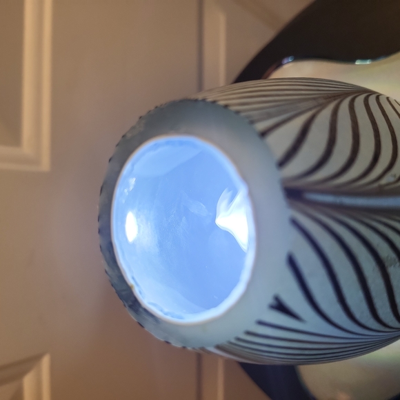 Quoizel Pulled Feather Art Glass Shade Signed Todd Phillips Salamander Art Glass - Picture 5 of 14